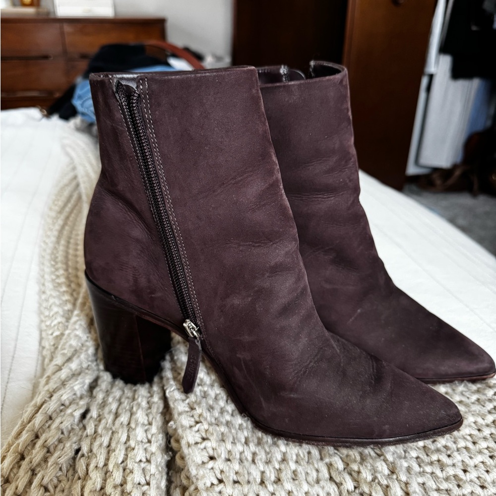 Schutz Mikki Block Bootie - Chocolate Brown